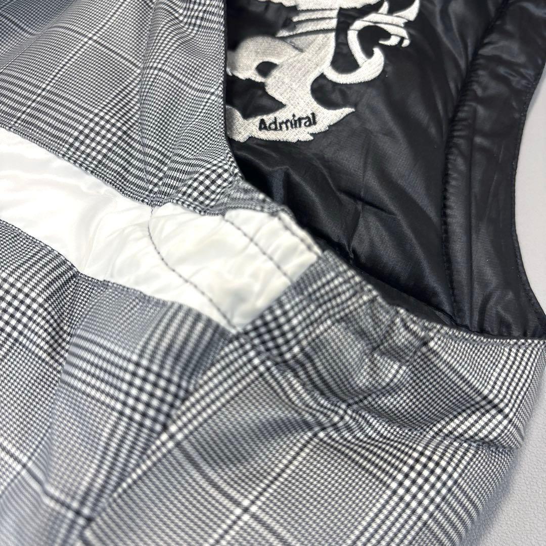 アドミラルゴルフ　中綿ベスト　リバーシブル　スコットランド　ブラック　グレー