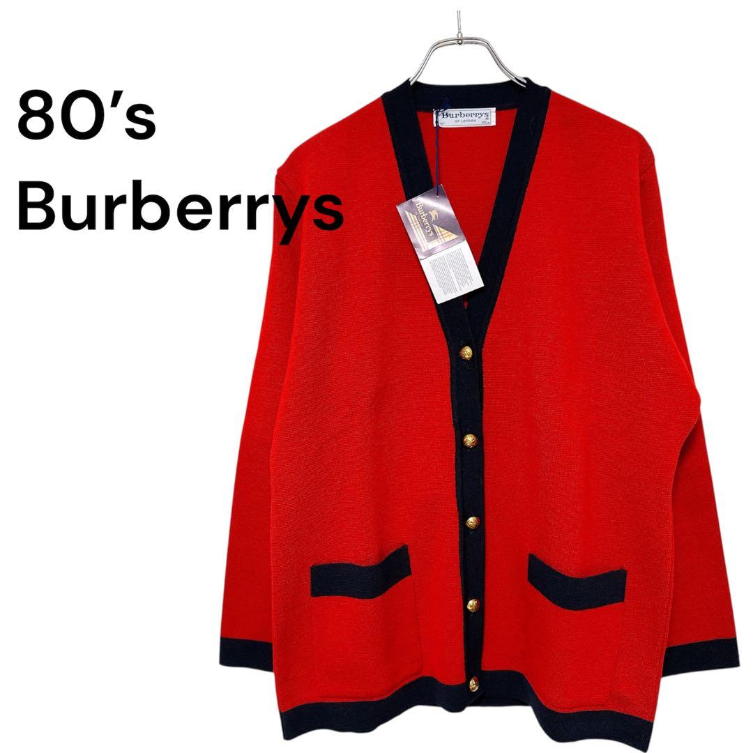 Burberrys旧タグカーディガン 赤 金ボタン ホースマーク ８０年代