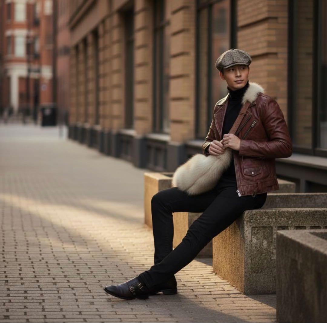 極美品★イサムカタヤマ バックラッシュ ショルダーバッグ バナナ 毛皮 本革