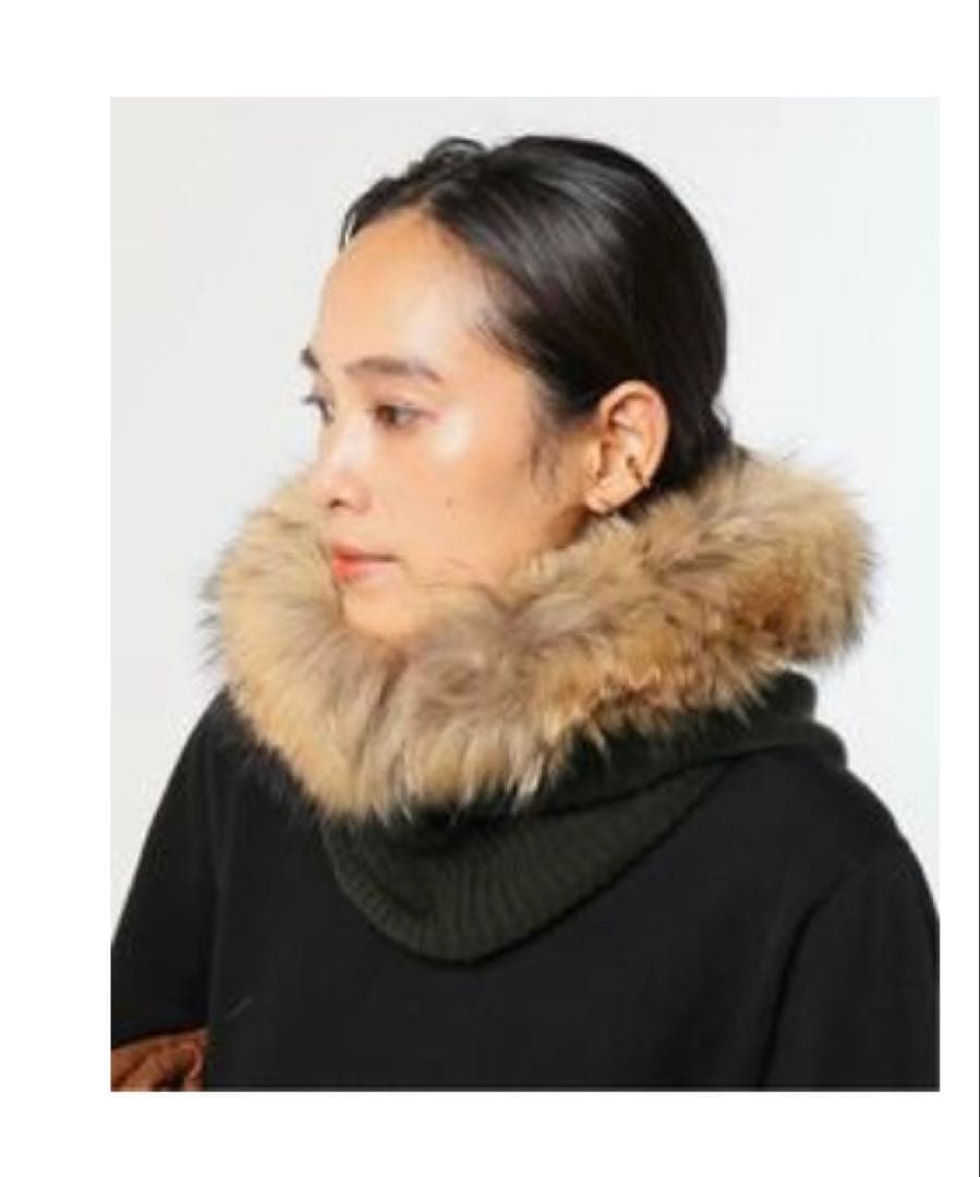 SCENTOF ファーフーディー カーキ フリーサイズ