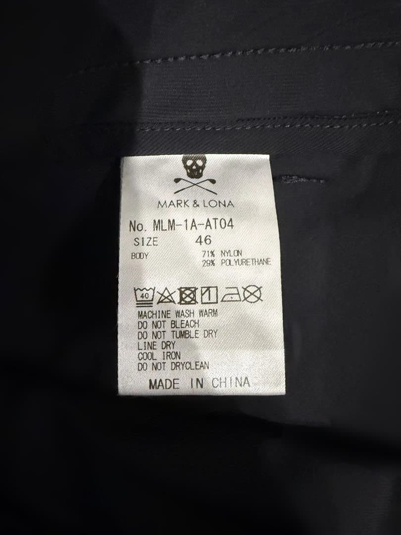 MARK&LONA マークアンドロナ ゴルフパンツ 46 黒 未使用 ロゴライン