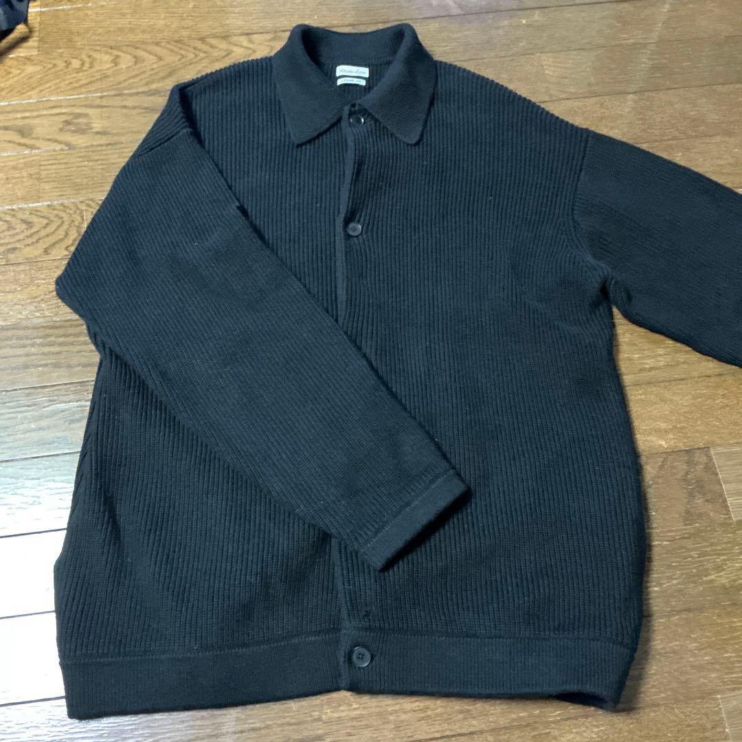 steven alan ブラック リブ編み ニットジャケット