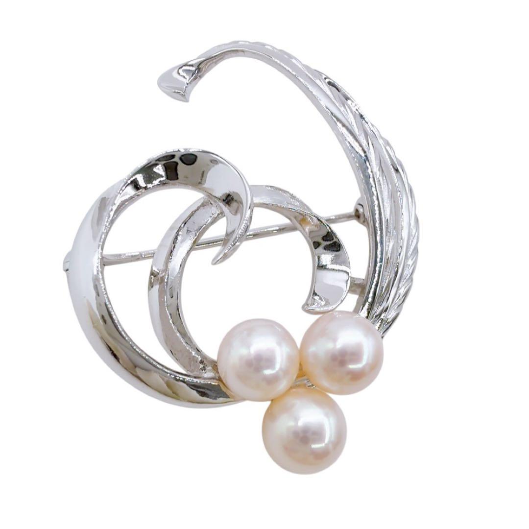 【美品/高品質】タサキ ブローチ ピンバッジ パール 真珠 シルバー セレモニー