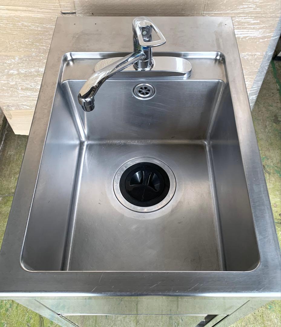 フジマック ステンレス製片扉付1槽シンク KAKUDAI 混合水栓付 ➁