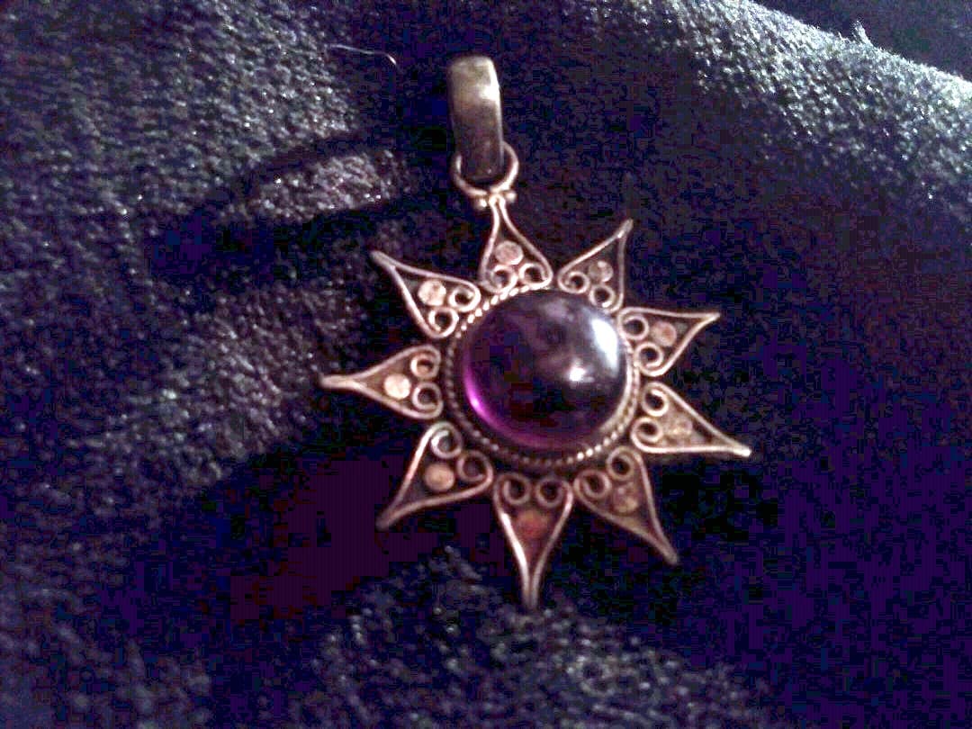 アメジストとシルバー ペンダントトップ Import