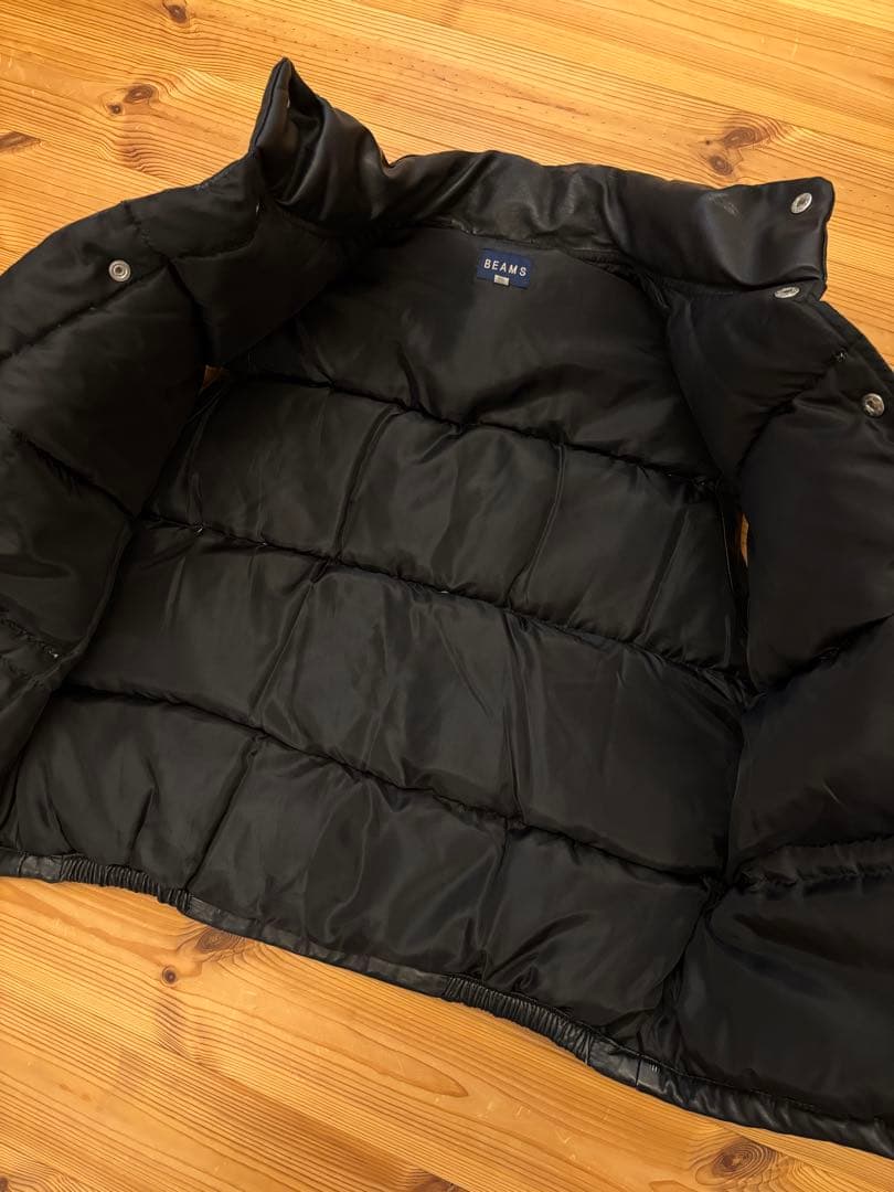 BEAMS ビームス レザー ダウンベスト / 本革 leather vest