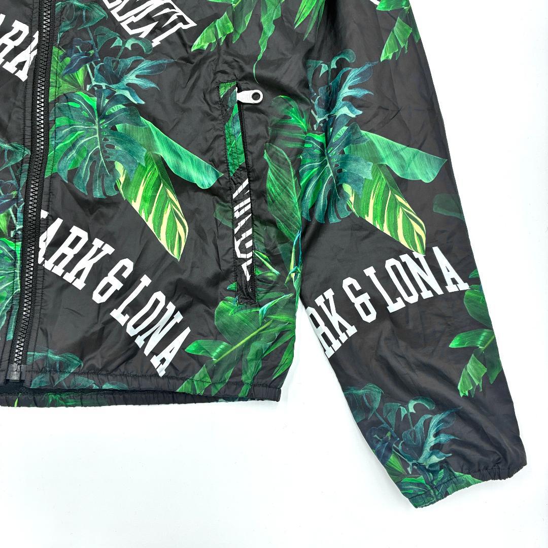 MARK & LONA マークアンドロナ 総柄 フーディ ナイロン パーカー M