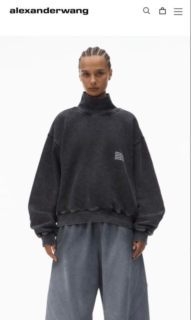 n*u様 ALEXANDER WANG デンスフリース ハイネック プルオーバー