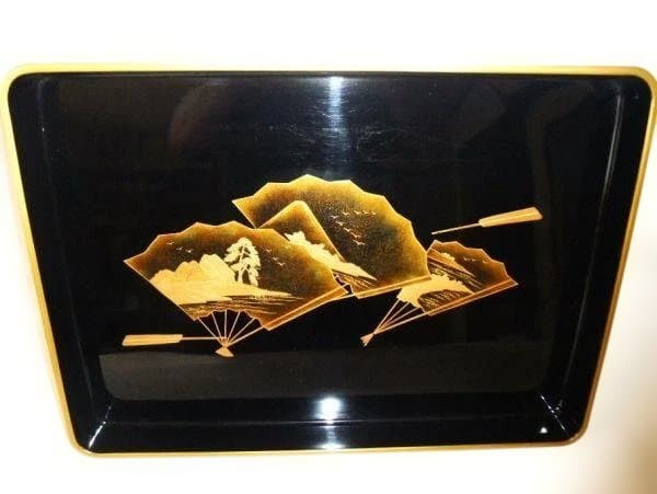 広蓋 金蒔絵 扇面 末広 本漆器 天然木