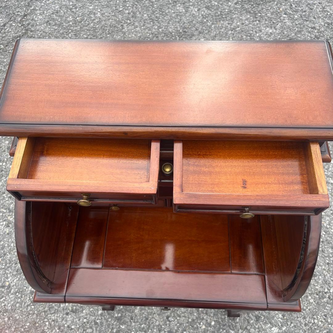 木製ライティングビューロー マホガニー　ダベンポートデスク　ダークブラウン