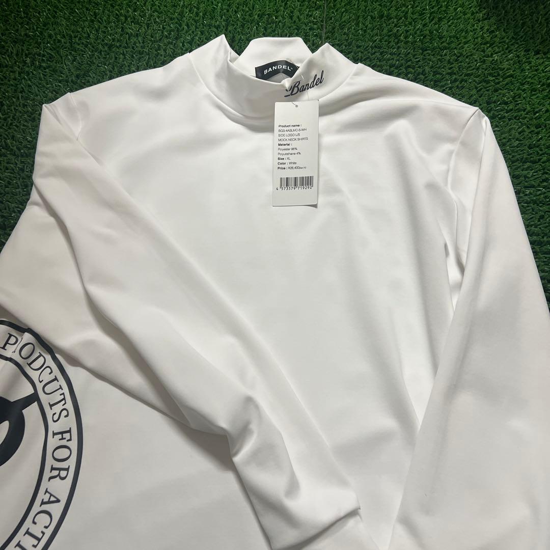 Bandel サイドロゴ付きモックネックシャツ XL ホワイト