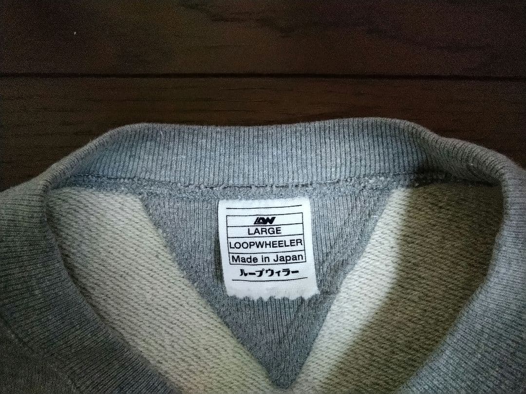 ループウィラー LW01 丸胴吊り編みクルースウェット グレーメランジ L