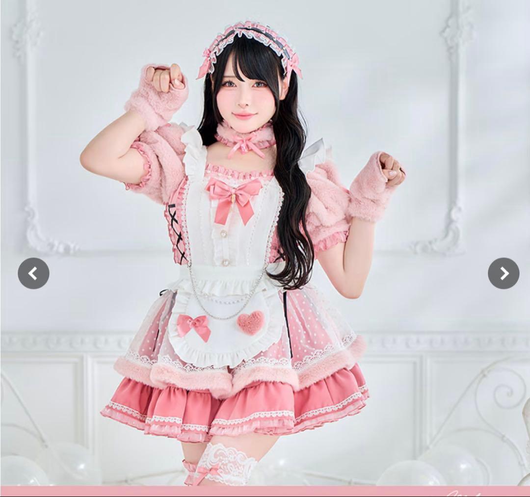 Malymoonマリームーン シュガードットシフォンピンクメイド