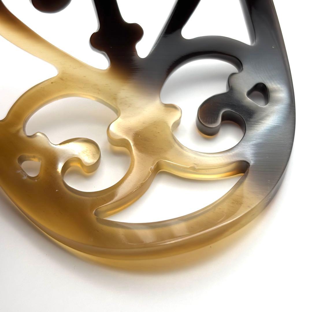 【希少品】HERMES エルメス ロカイユ かんざし バッファローホーン 水牛