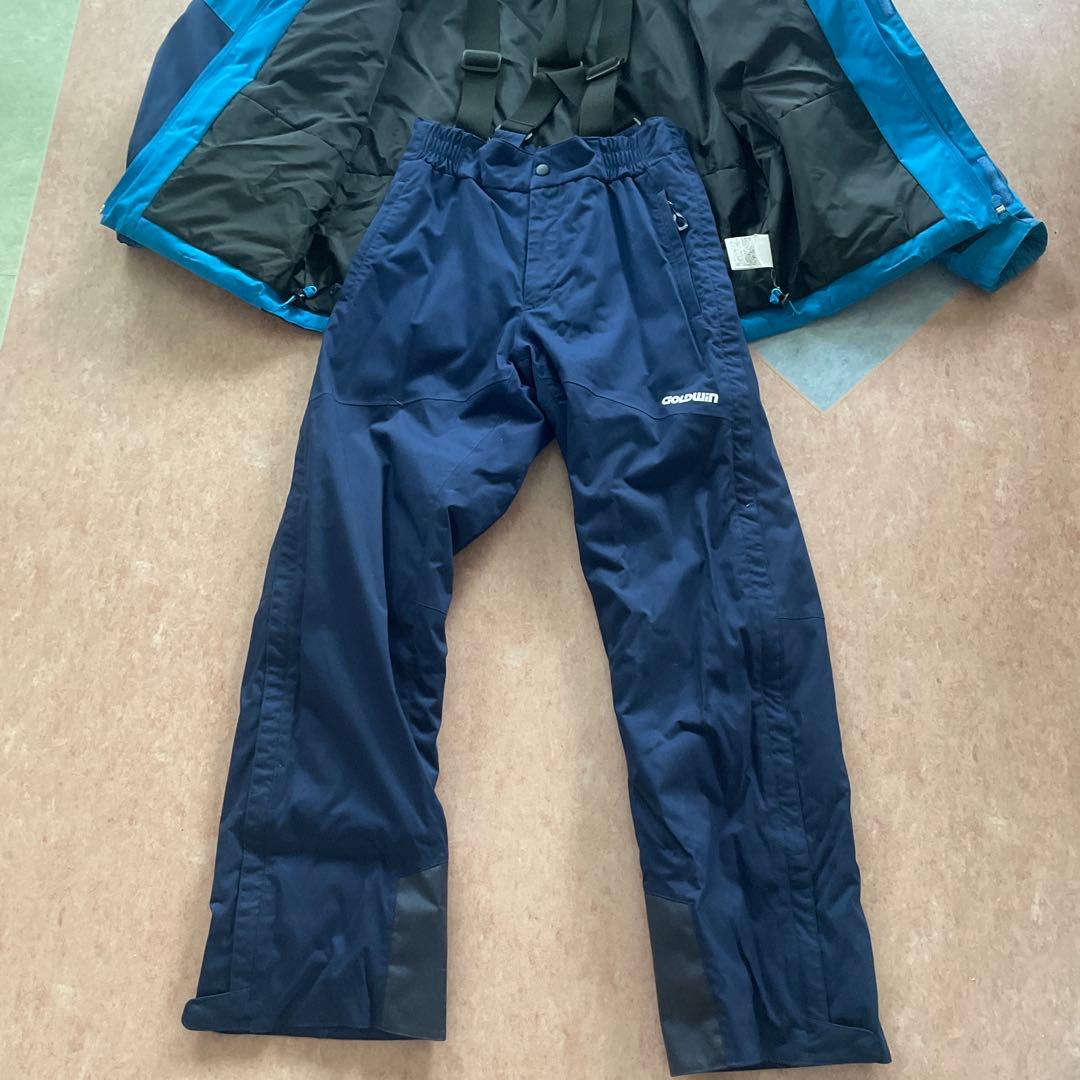 ジュニアスキーウェア 上下セットgoldwin 青/紺160