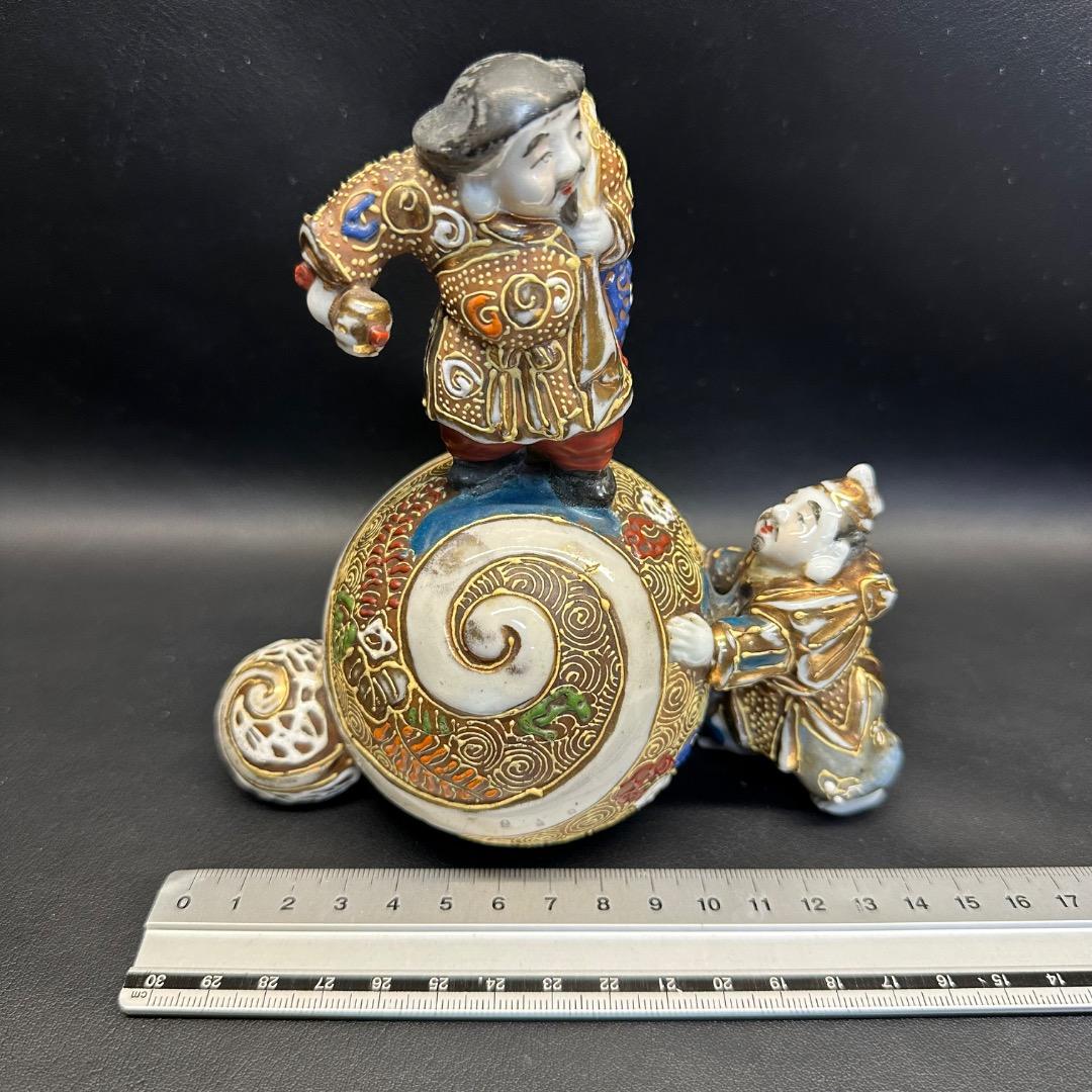 ♡Fa左1026 古九谷焼 恵比寿 大黒天 置物 アンティーク 七福神 縁起物
