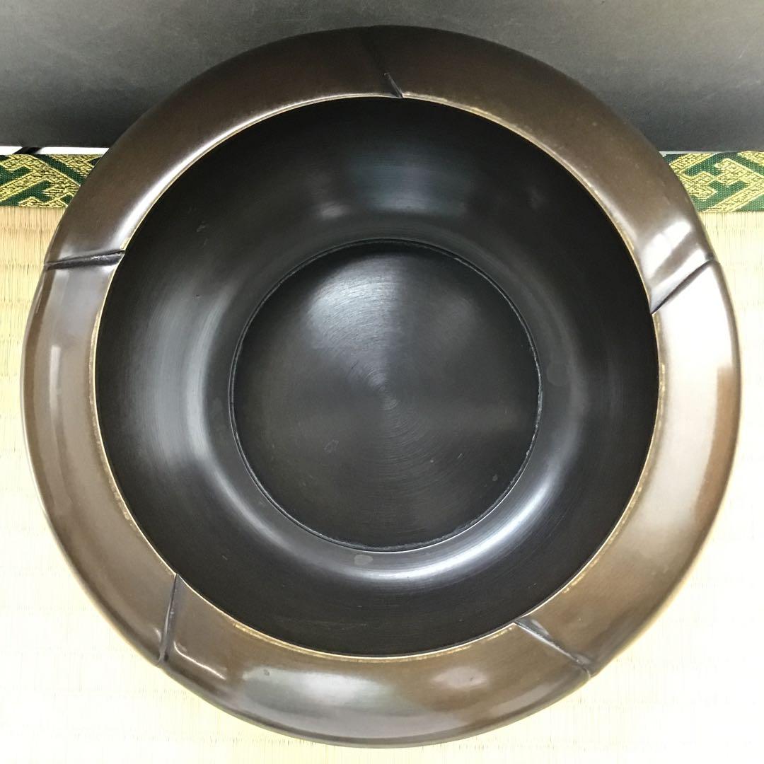 茶道具　水指　捻子梅水指(金属製)塗の蓋付　駒方米山作　共箱　紙箱　S246MS