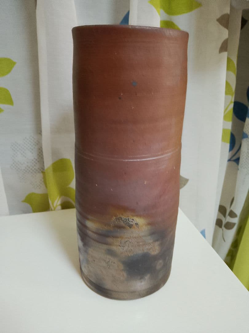 値下げ♥人間国宝　藤原雄　備前焼陶芸　花瓶　花入れ 木箱付き 約２４cm