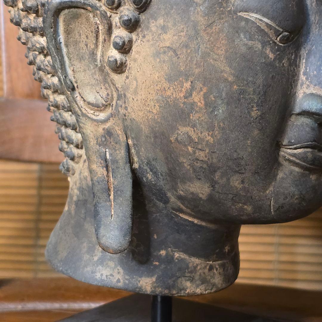 仏頭　レプリカ　タイ　スコータイ　金属製 40cm