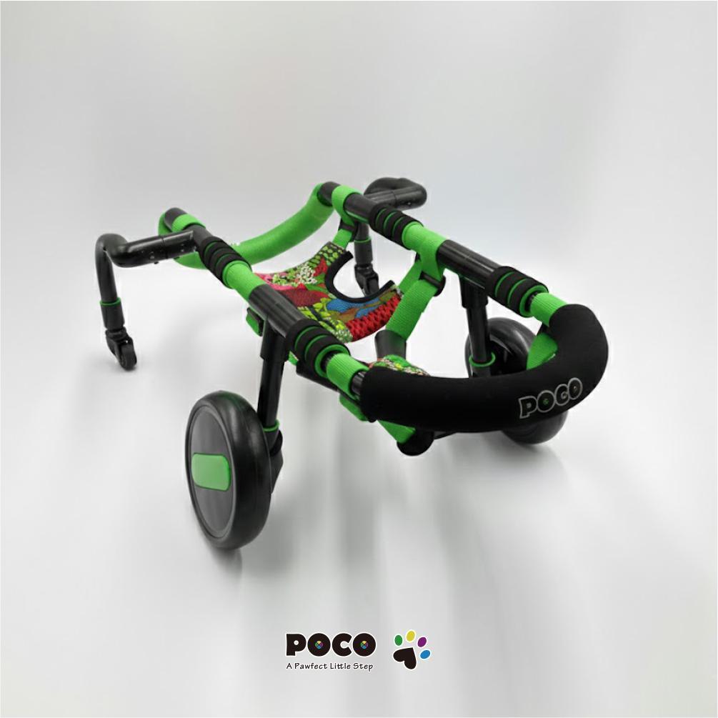 愛犬４輪歩行器【サイズ調整可】×【彩色グリーン】介護・リハビリetc...