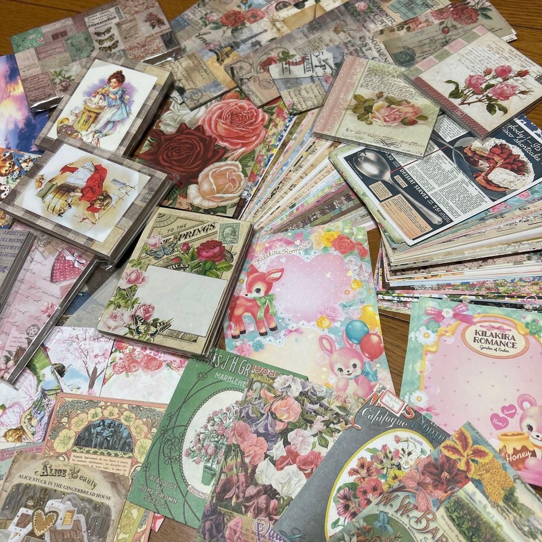 海外メモ　新品とおすそ分け用未使用品中古、多種類大量まとめ売り⭐️花柄多め、人物も