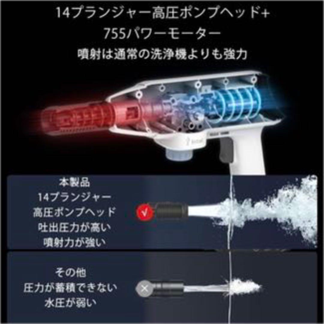 高圧洗浄機 コードレス 充電式 ポータブル 軽量　大容量バッテリー