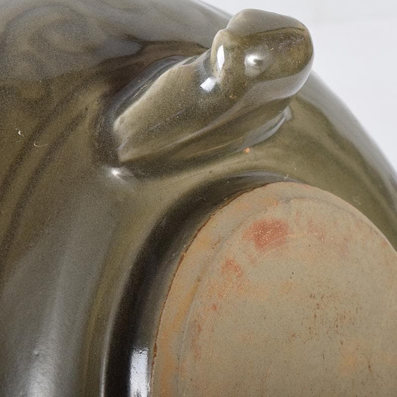 中国　龍泉窯　青磁　花文　三つ足大香炉　M　R8769