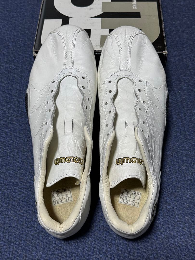 GOLDWIN カンガルー革のホワイト 陸上競技スパイク 短距離用 26.0cm