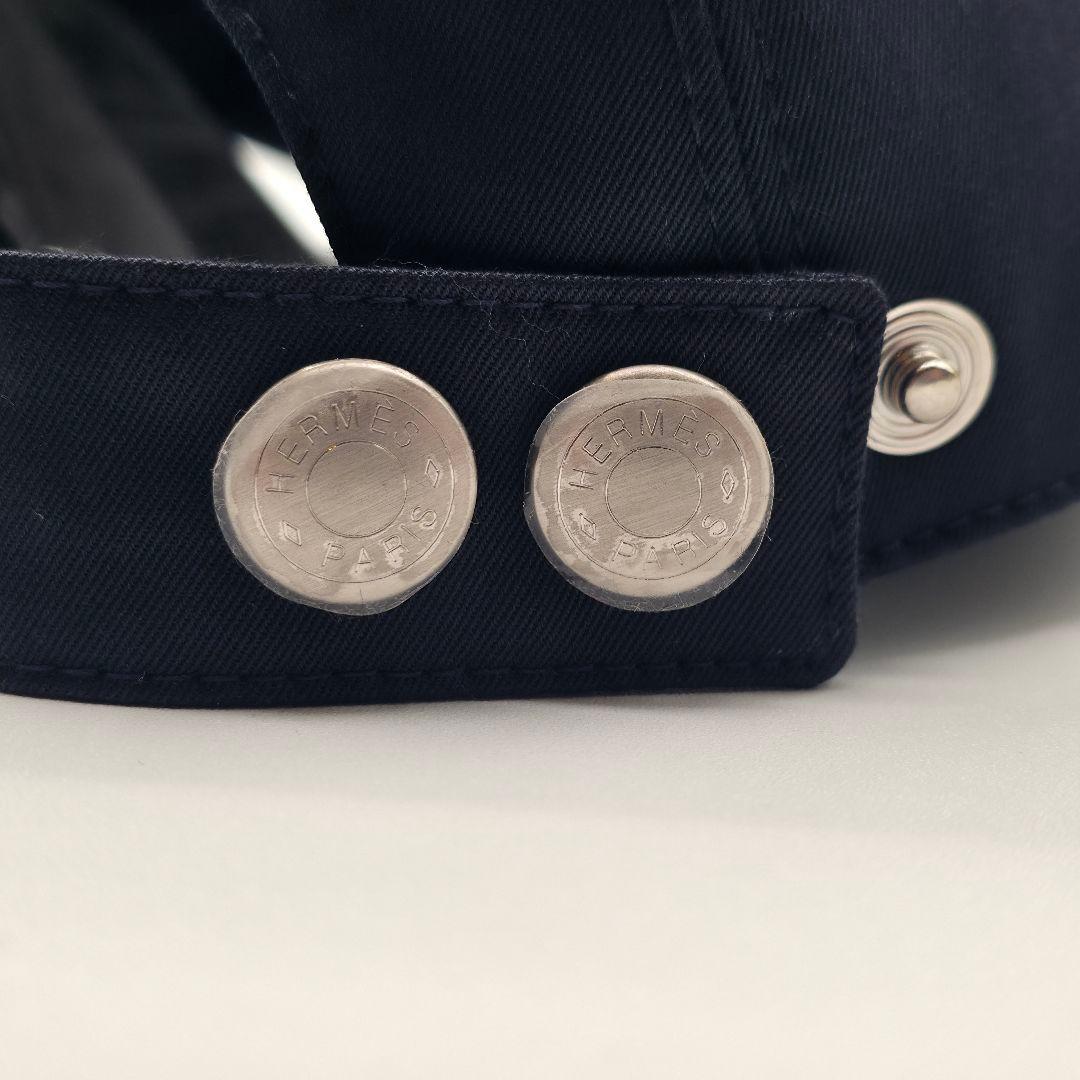 HERMES マイルス Hカット ベースボールキャップ ダークネイビー エルメス