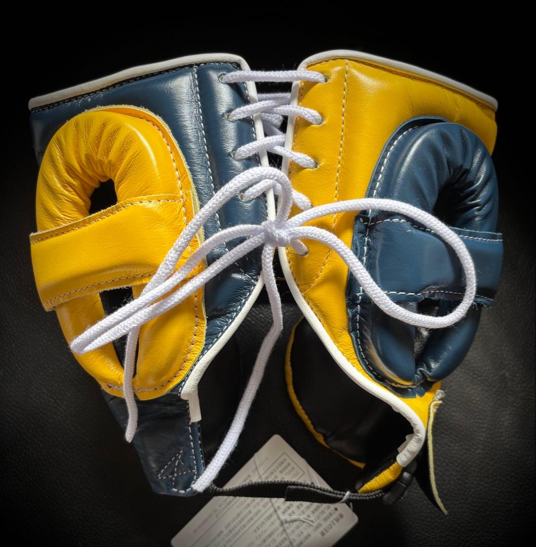 特注ウイニングボクシング ヘッドギア イエロー×ネイビー