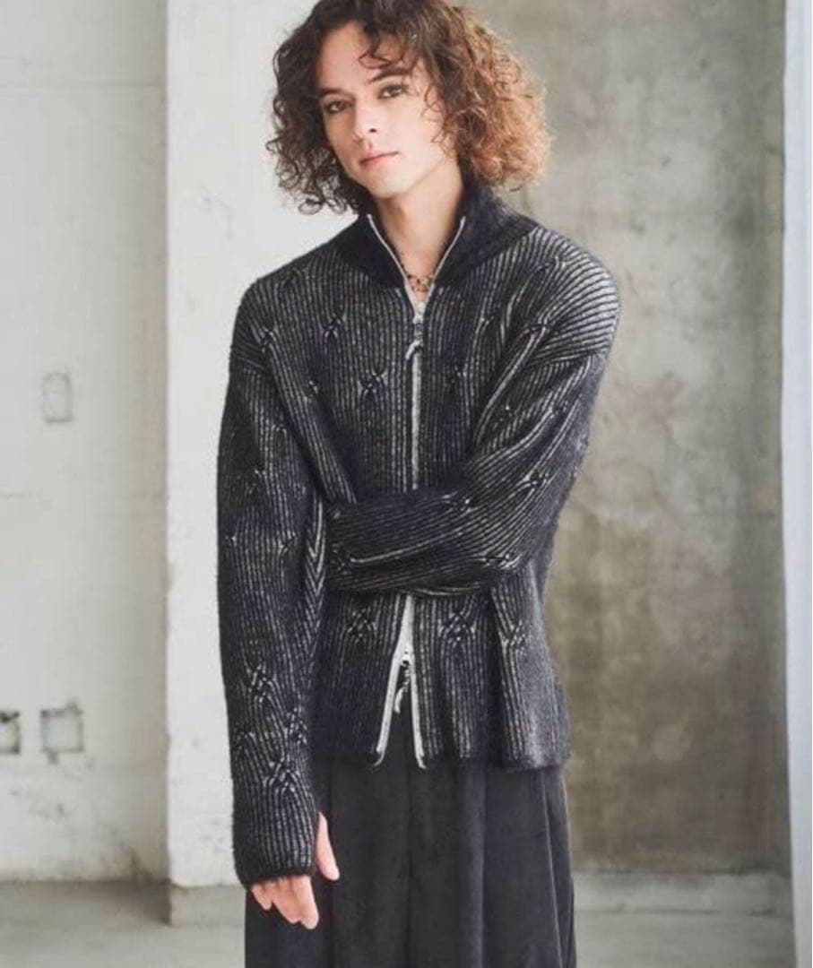 casper john フェザードライバーズニット ブラック　S