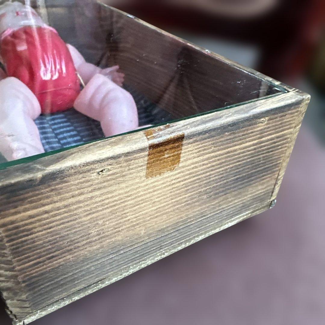 お値下げ❣️木箱入りヴィンテージ ピンク 赤ちゃん人形セルロイド