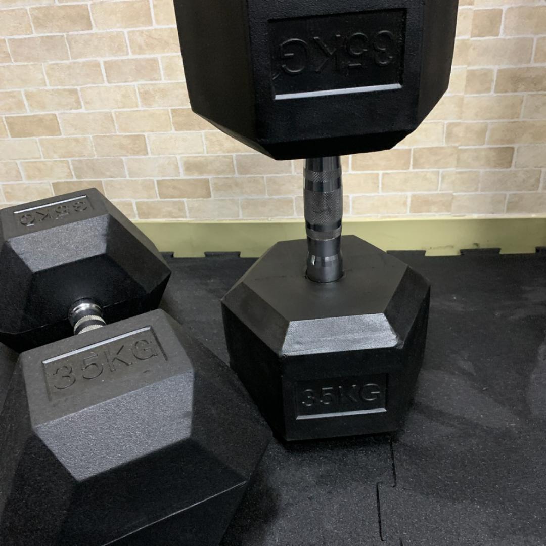 ラバー ヘックス ダンベル 42.5kg × 2個 セット
