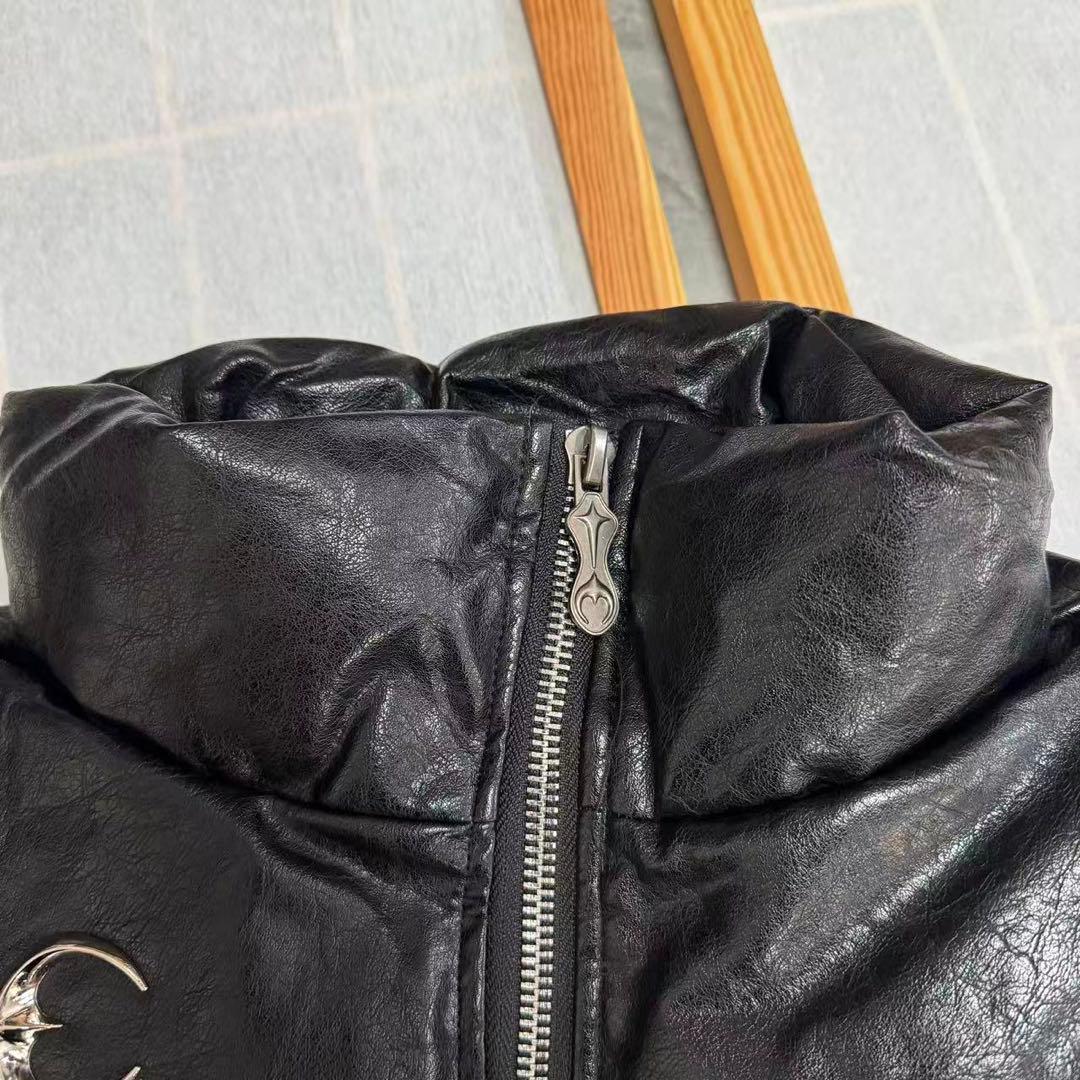 THUG CLUB サグクラブ レザー ダウンジャケット M n