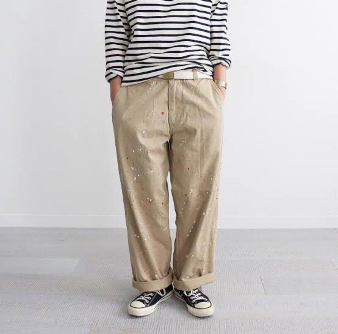 【美品】MASTER&CO. マスターアンドコー チノ ペンキ加工　ベージュ