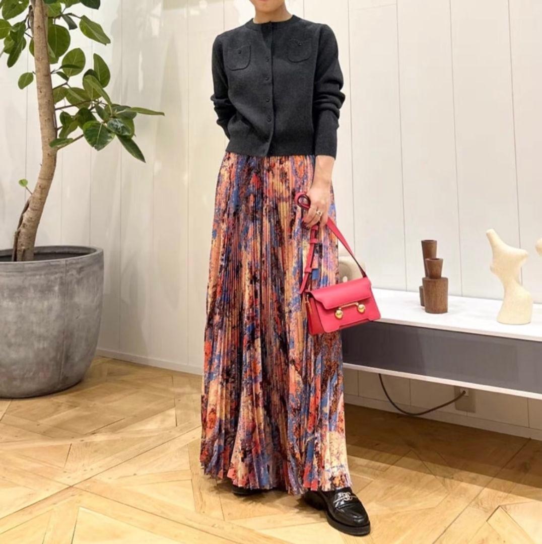 新品　CABaN コットンカシミヤ クルーネックカーディガン グレー Sサイズ