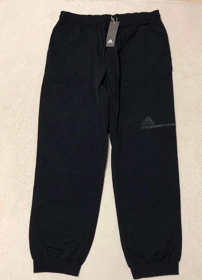 新品　adidas アディダス ウーブンジャケット　セットアップ　ブラックXO