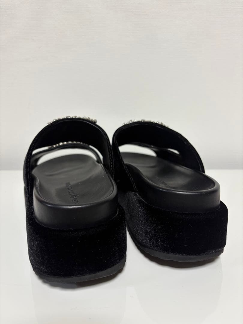 ツルバイマリコオイカワ　38 サンダル　ベルベット　ビジュー　ベロア　厚底