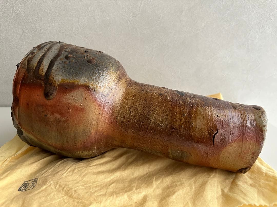 小山末廣 備前 花器 窯変 花入 共箱