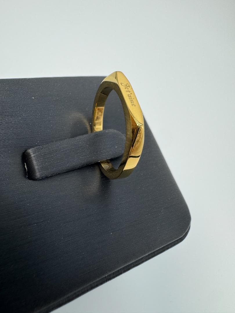 K18Je t'aime ゴールド スクエアリング1.8g 9号