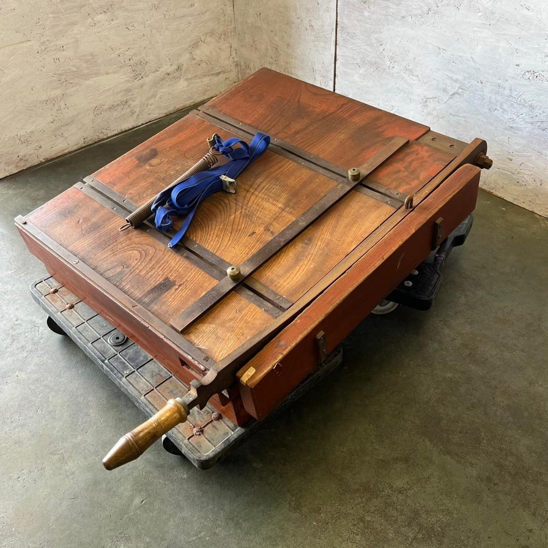 木製裁断機 紙切り台 アンティーク ペーパーカッター 昭和レトロ Y0387