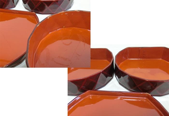 ☆昭和初期☆戦前☆本堅地☆ダイヤ側半月幕の内☆三段重☆重箱☆漆器☆漆芸☆