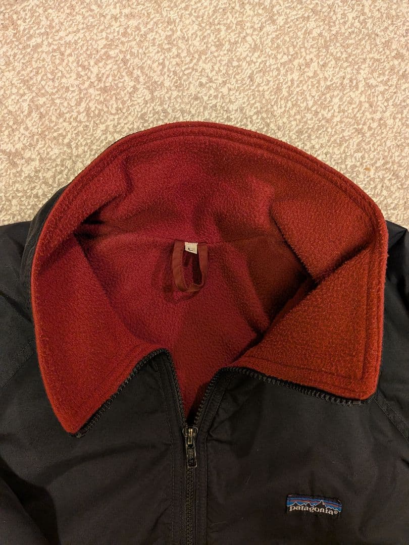 patagonia 80s　シェルドシンチラ　黒　バーガンディ