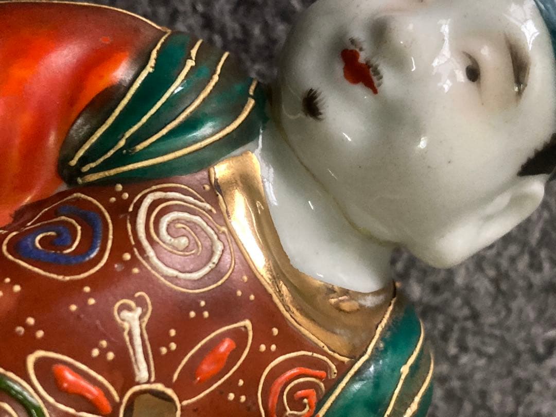 完全ジャンク品 九谷 えびす大黒 遊戯像