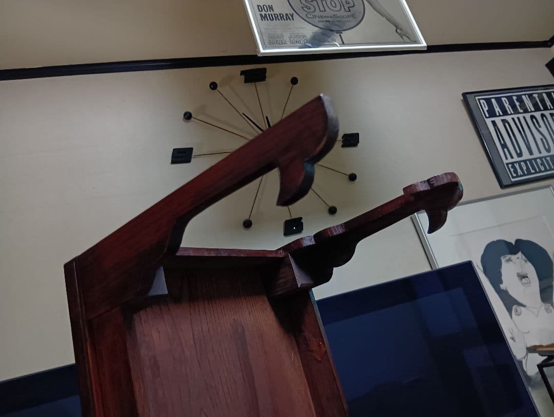 希少　明治期　欅　一枚板　組木細工　削り出し　文机　長尺机　錨脚