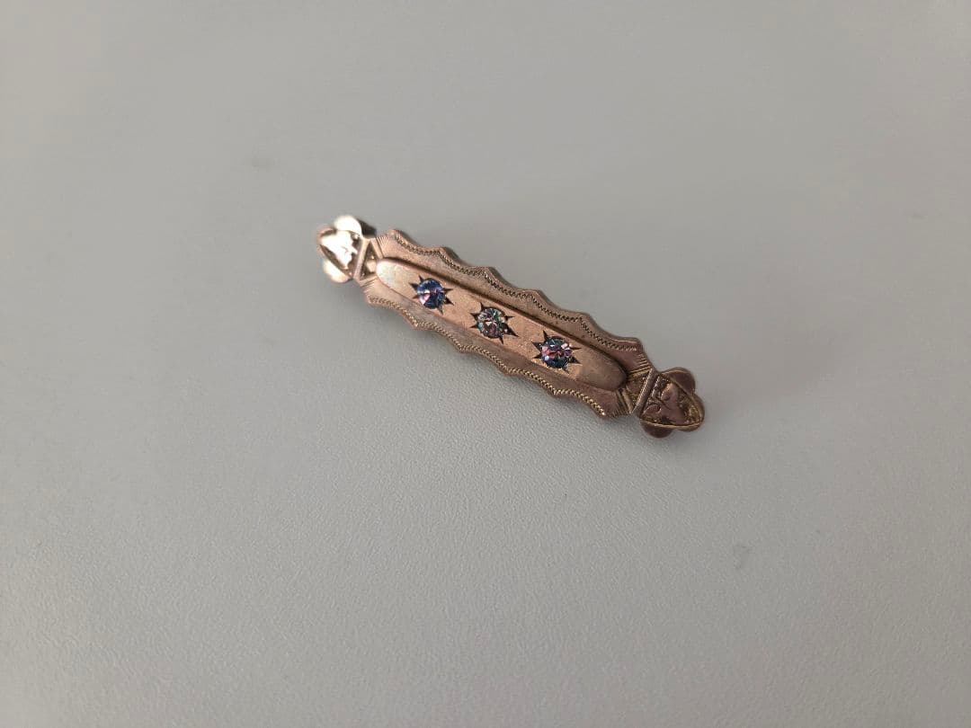 アンティーク　レア　アイリスガラス　ブローチ