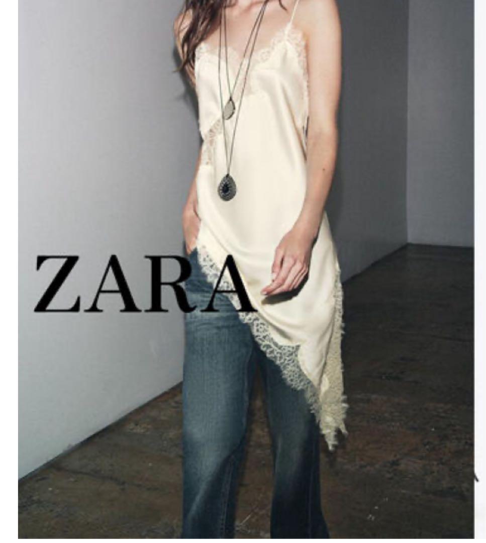 【ZARA】ZWCOLLECTIONアシンメトリーレースワンピース
