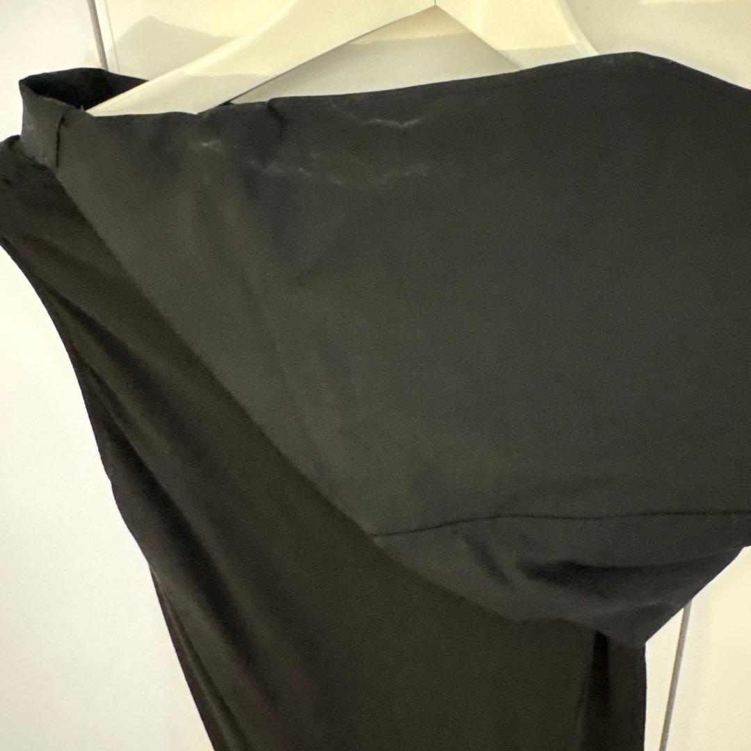 リックオウエンス 変形 ワンピース 切り替え シルク素材 黒色