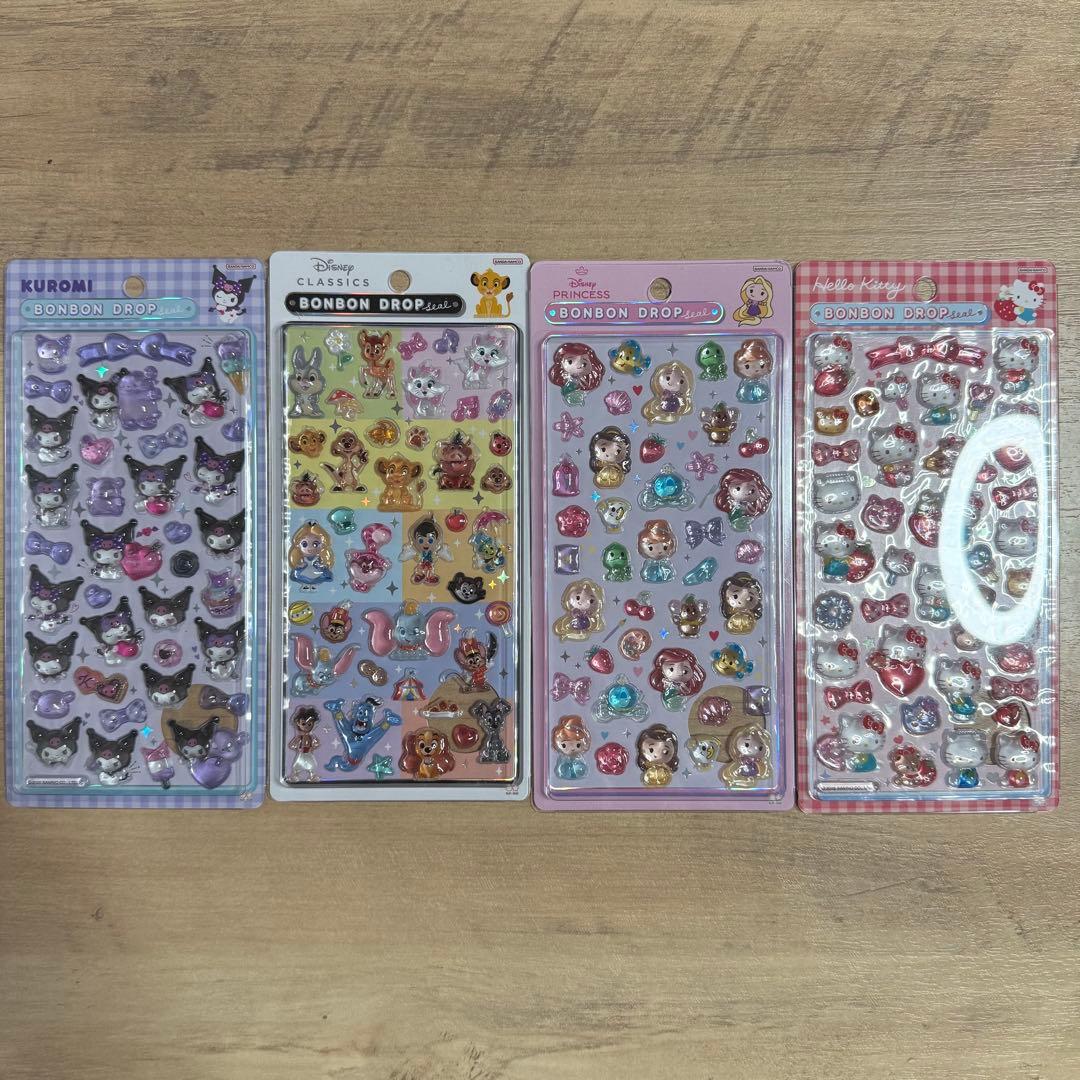 【正規品】サンリオ ディズニーボンボンドロップシール 4パックセット