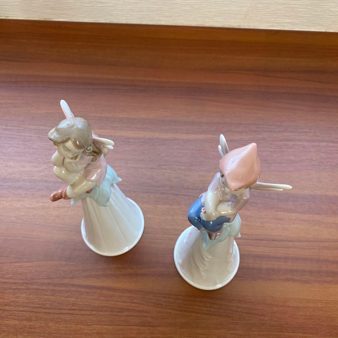 【マム】リヤドロ（Lladro）　陶器製 天使のフィギュア 2体セット